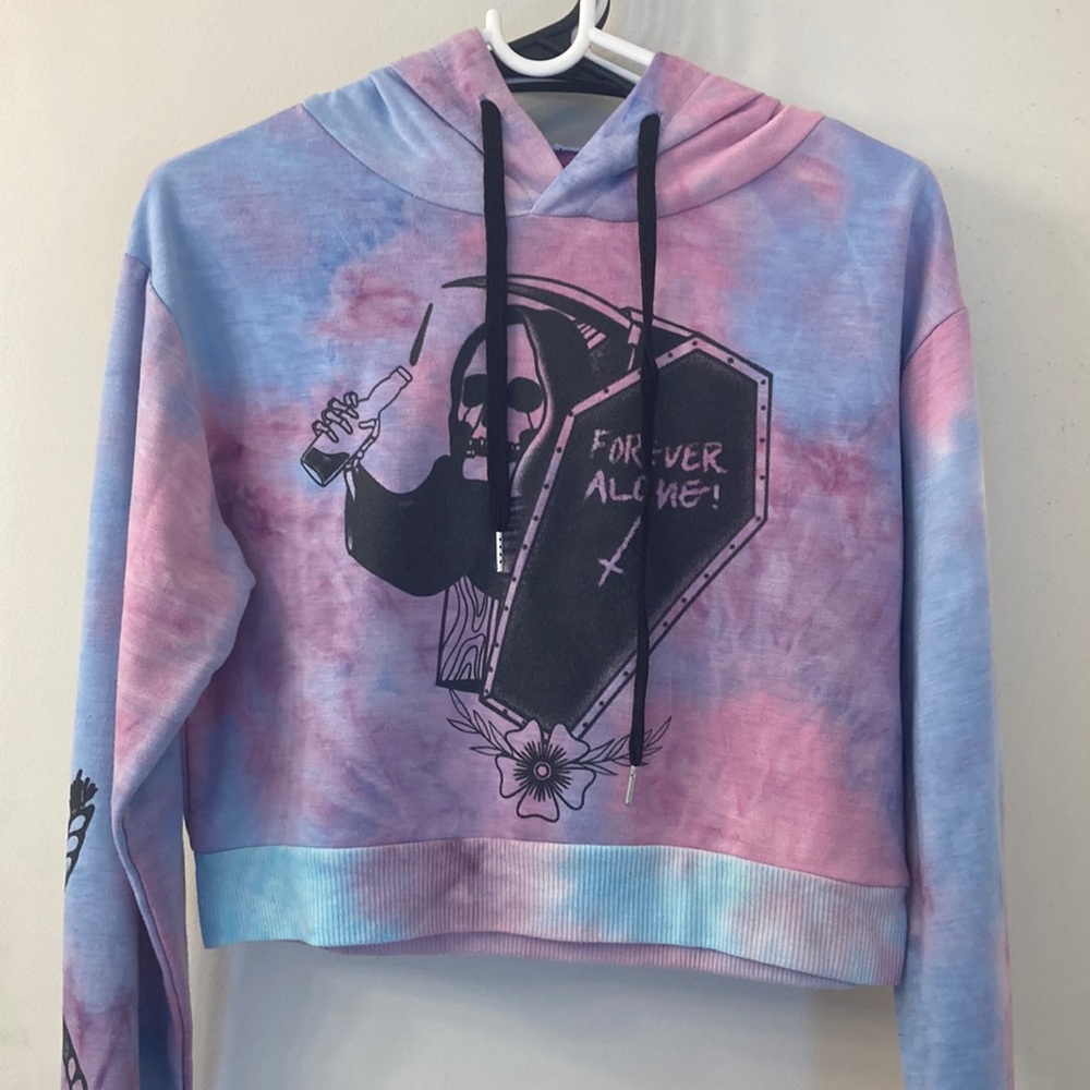 Forever Alone crop top hoodie